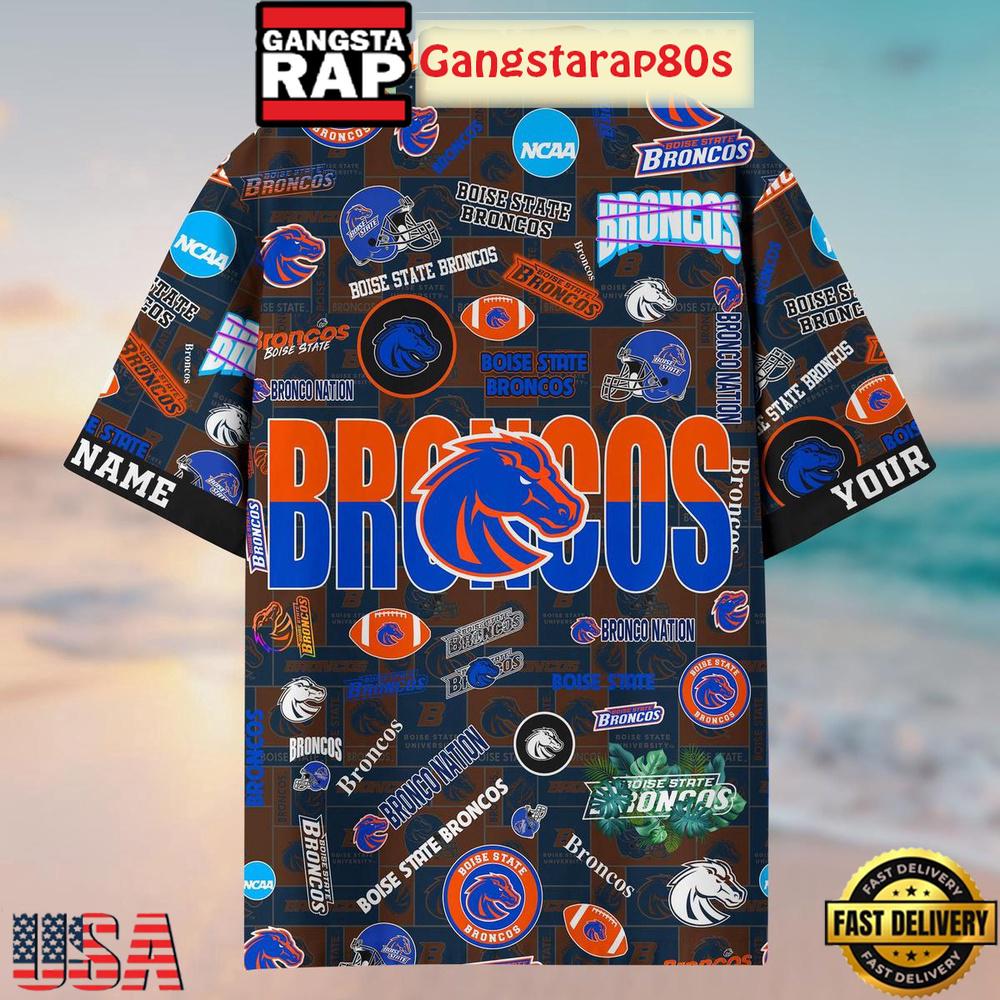 Boise State Broncos Solgan Bronco Nation True Fan Spirit Custom Name Aloha Hawaiian Shirt Boise State Broncos Solgan Bronco Nation True Fan Spirit Custom Name Aloha Hawaiian Shirt