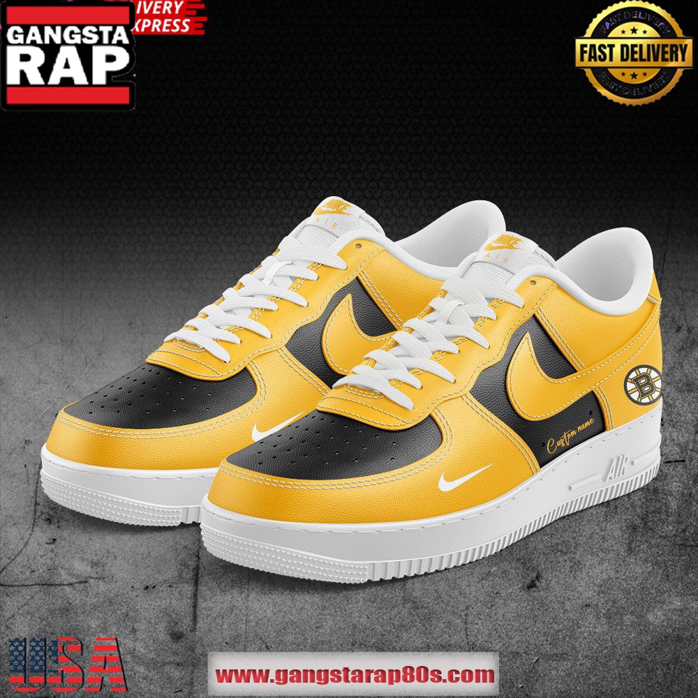 Boston Bruins Hockey Ice Custom Air Force 1 Sneakers Shoes Boston Bruins Hockey Ice Custom Air Force 1 Sneakers Shoes