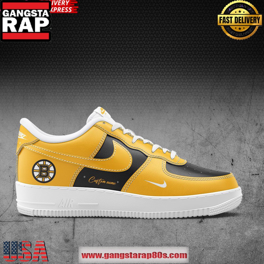 Boston Bruins Hockey Ice Custom Air Force 1 Sneakers Shoes Boston Bruins Hockey Ice Custom Air Force 1 Sneakers Shoes