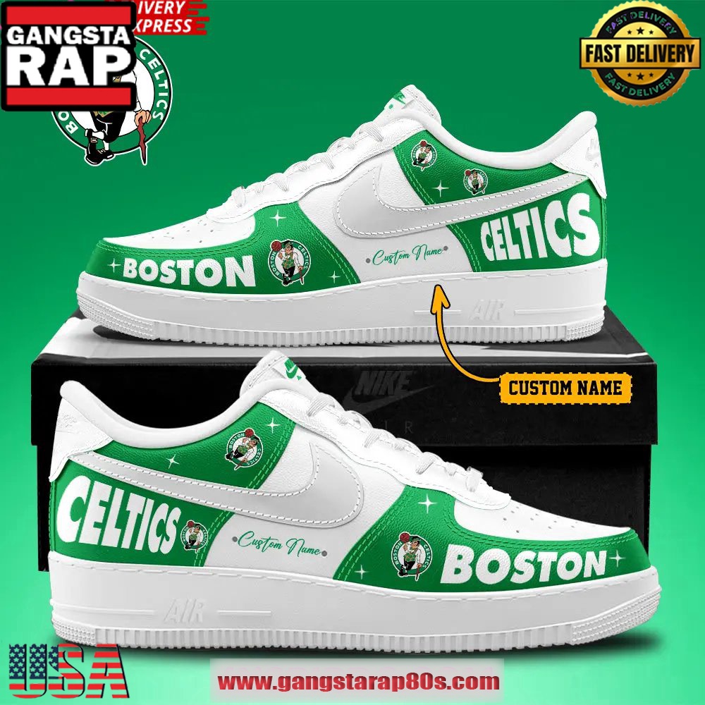 Boston Celtics New Version 2025 Air Force 1 Running Sneakers Shoes