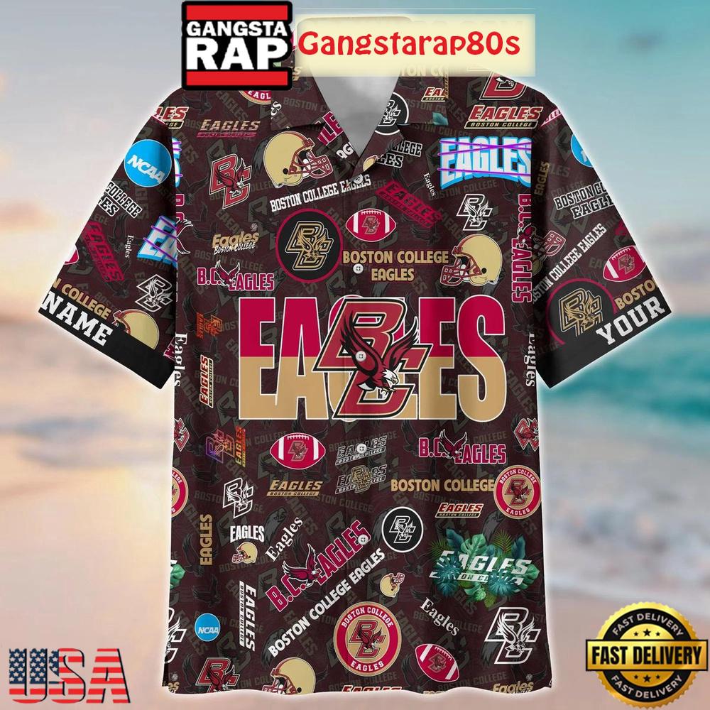 Boston College Eagles Solgan BC Eagles True Fan Spirit Custom Name Aloha Hawaiian Shirt Boston College Eagles Solgan BC Eagles True Fan Spirit Custom Name Aloha Hawaiian Shirt