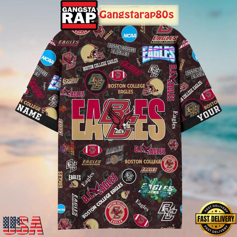 Boston College Eagles Solgan BC Eagles True Fan Spirit Custom Name Aloha Hawaiian Shirt Boston College Eagles Solgan BC Eagles True Fan Spirit Custom Name Aloha Hawaiian Shirt