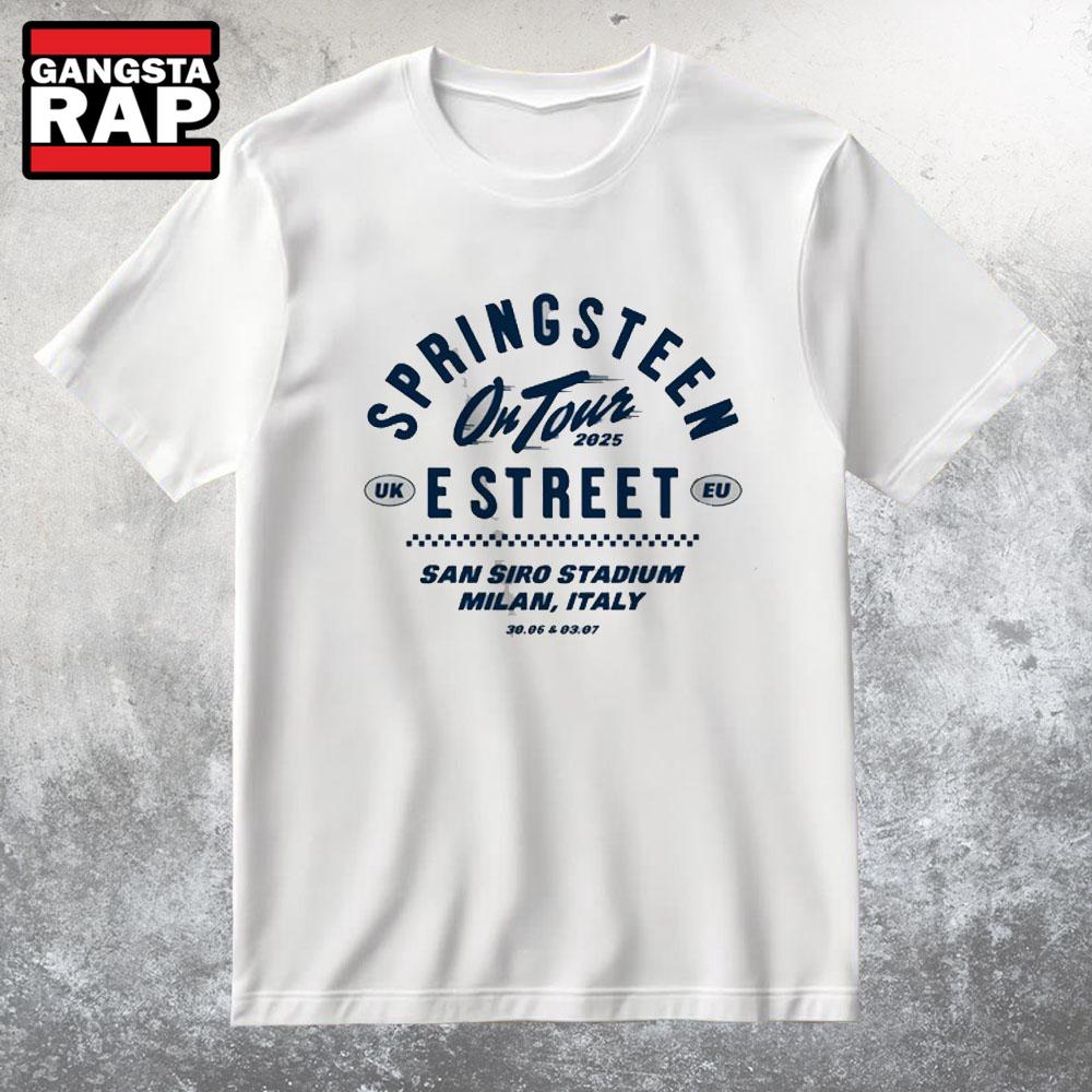 Bruce Springsteen And E Street Band Jun 30-Jul 3 2025 In Milan Italy T Shirt