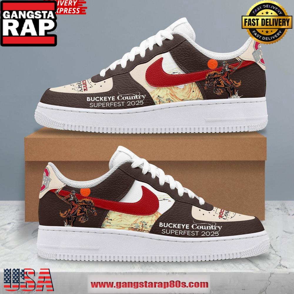 Buckeye Country Fest 2025 Limited Edition Air Force 1 Running Sneakers Shoes Buckeye Country Fest 2025 Limited Edition Air Force 1 Running Sneakers Shoes