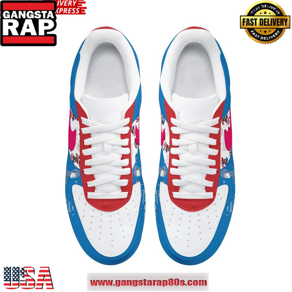Captain America Brave Special Edition Air Force 1 Running Sneakers Shoes Captain America Brave Special Edition Air Force 1 Running Sneakers Shoes