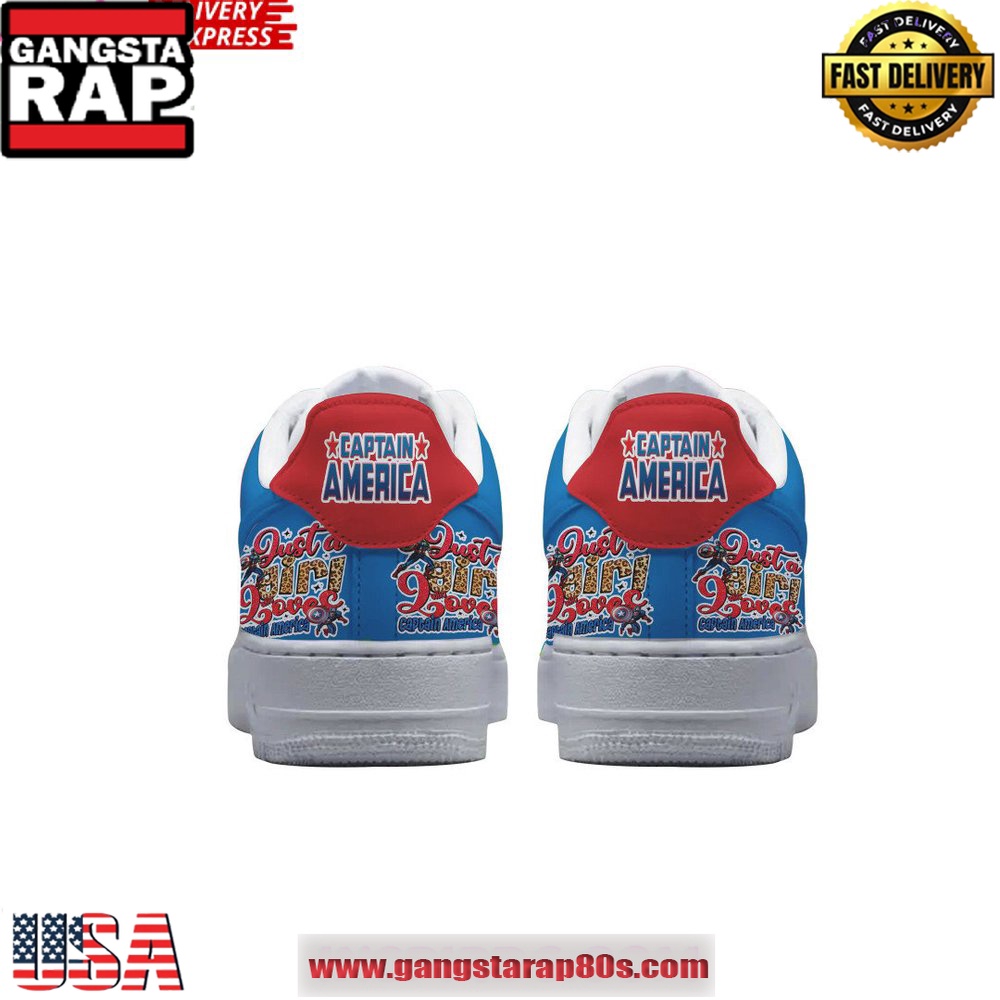 Captain America Brave Special Edition Air Force 1 Running Sneakers Shoes Captain America Brave Special Edition Air Force 1 Running Sneakers Shoes