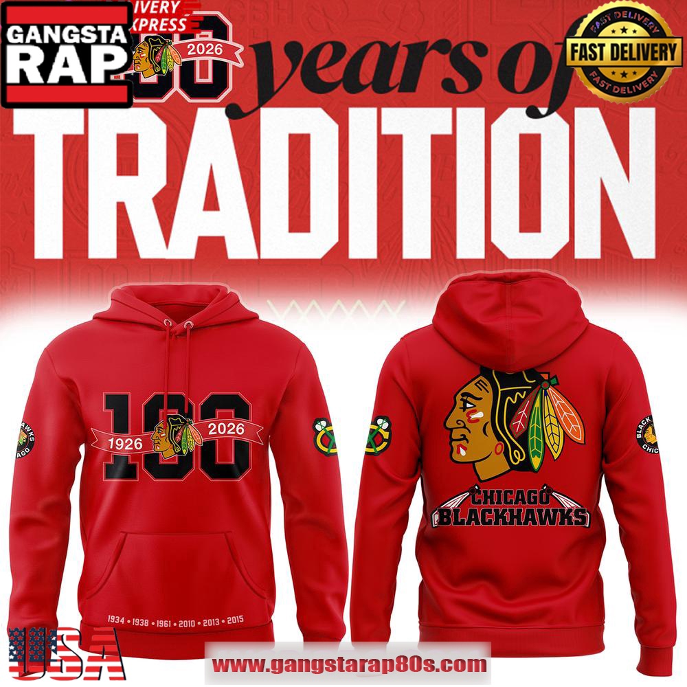 Chicago Blackhawks 100 Years Of Tradition Edition All Over Print Hoodie