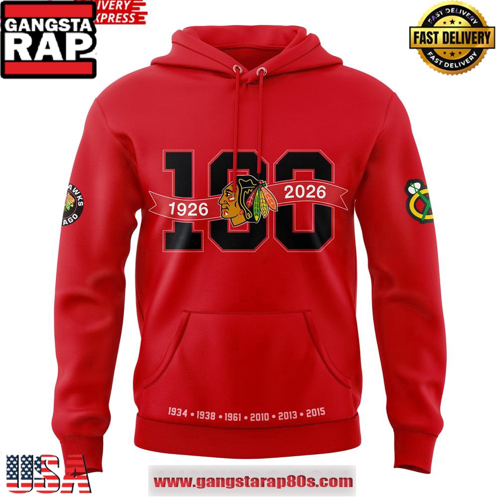 Chicago Blackhawks 100 Years Of Tradition Edition All Over Print Hoodie