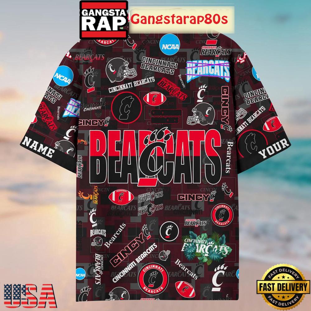 Cincinnati Bearcats Solgan Cincy True Fan Spirit Custom Name Aloha Hawaiian Shirt