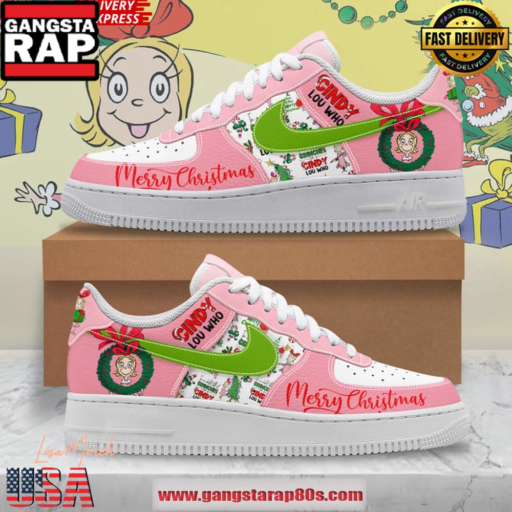 Cindy Lou Who Merry Christmas Limited Edition Air Force 1 Running Sneakers Cindy Lou Who Merry Christmas Limited Edition Air Force 1 Running Sneakers