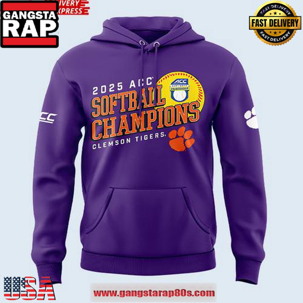 Clemson Tigers 2025 ACC Softball Champions Limited Unisex Hoodie