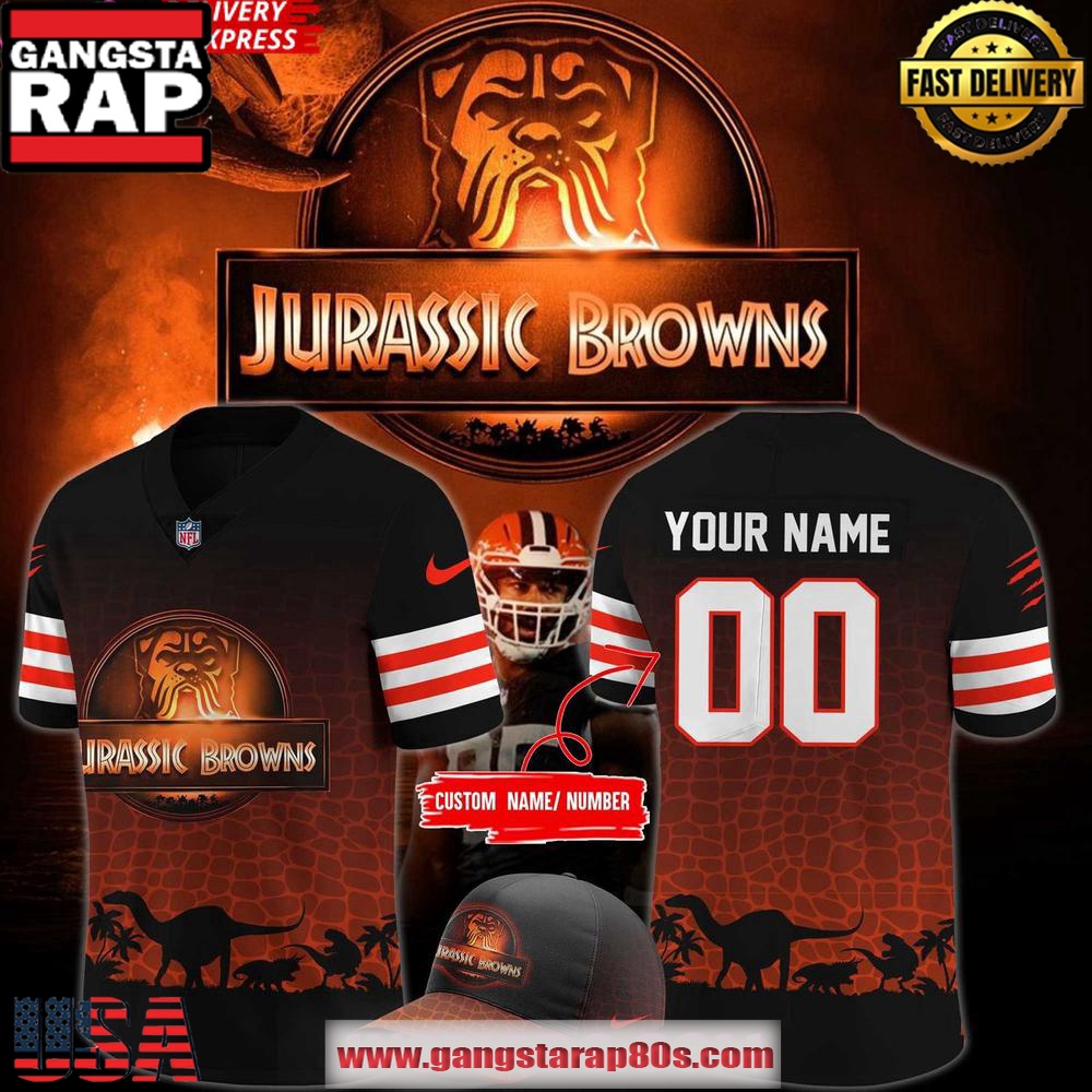 Cleveland Browns Jurassic Park 2025 Custom Football Jersey