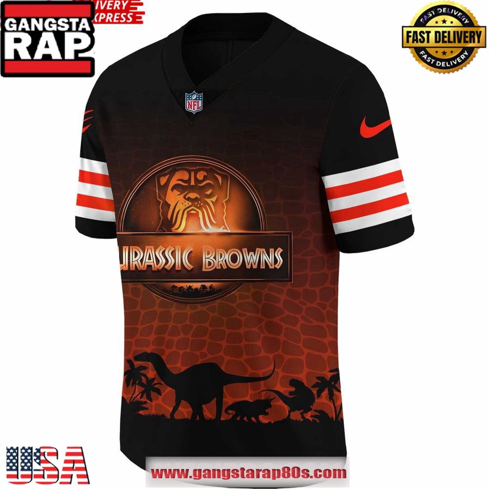 Cleveland Browns Jurassic Park 2025 Custom Football Jersey
