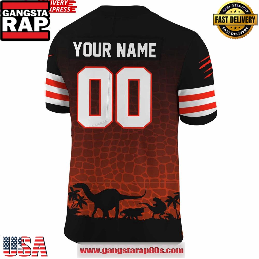 Cleveland Browns Jurassic Park 2025 Custom Football Jersey Cleveland Browns Jurassic Park 2025 Custom Football Jersey