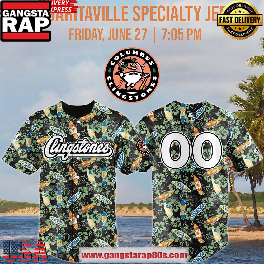 Columbus Clingstones x Margaritaville Specialty Baseball Jersey Shirt