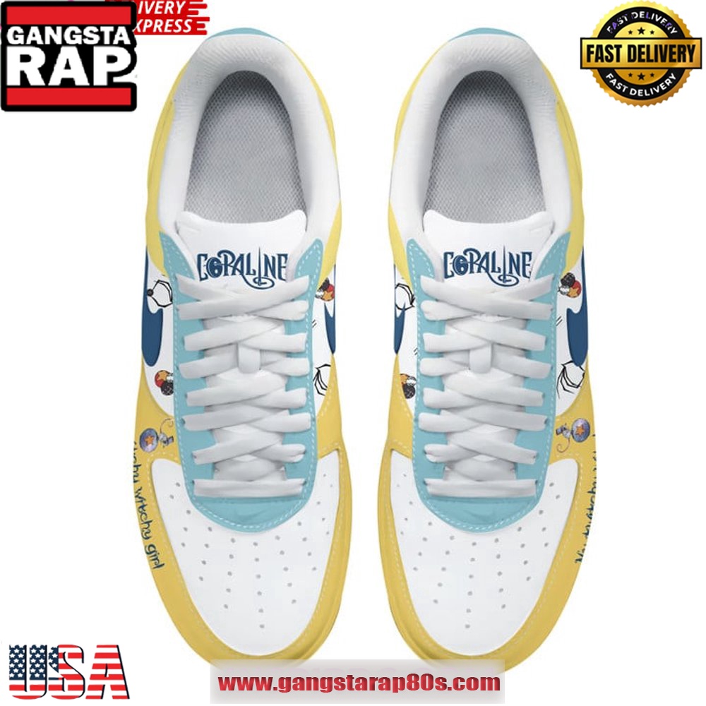 Coraline Twitchy Witchy Girl Air Force 1 Running Sneakers Shoes Coraline Twitchy Witchy Girl Air Force 1 Running Sneakers Shoes
