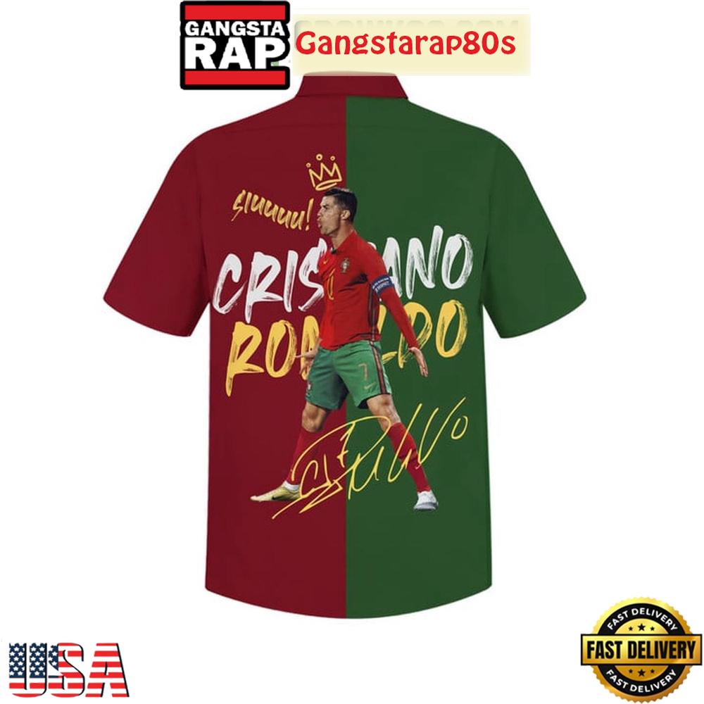 Cristiano Ronaldo Portugal Football Captain Siuu Aloha Hawaiian Shirt Cristiano Ronaldo Portugal Football Captain Siuu Aloha Hawaiian Shirt
