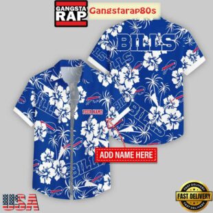 Custom Name Buffalo Bills Hibicus Hawaiian Shirt For Fans