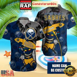 Custom Name Buffalo Sabres Tropical Tiki Summer Hawaiian Shirt
