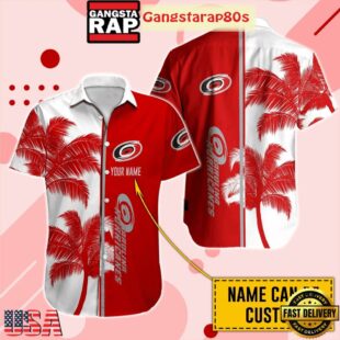 Custom Name Carolina Hurricanes Palm Bliss Summer Hawaiian Shirt