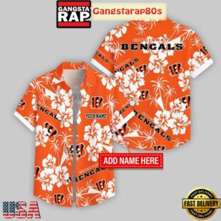 Custom Name Cincinnati Bengals Hibicus Hawaiian Shirt For Fans