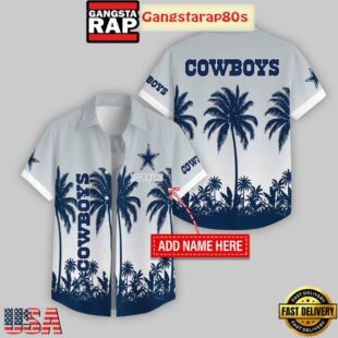 Custom Name Dallas Cowboys Flowers Hawaiian Shirt For Fans