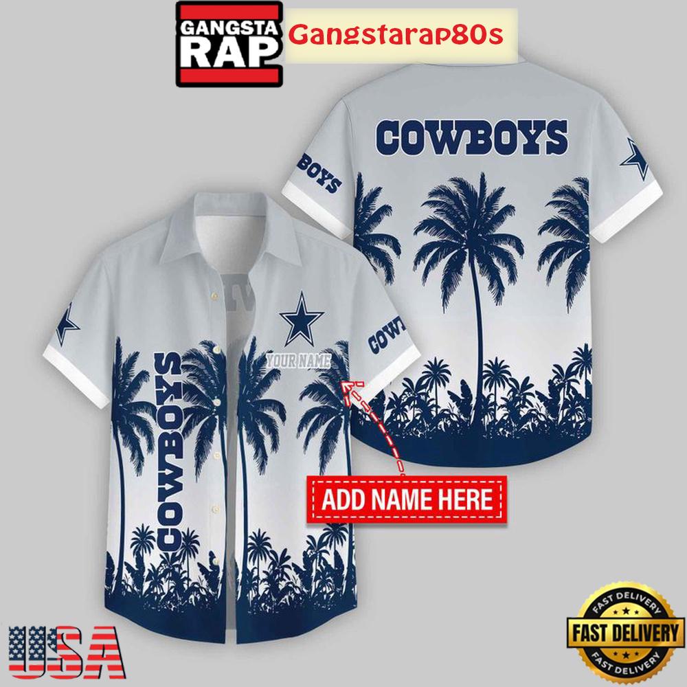 Custom Name Dallas Cowboys Flowers Hawaiian Shirt For Fans