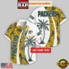 Custom Name Green Bay Packers Coconut Pattern Hawaiian Shirt For Fans