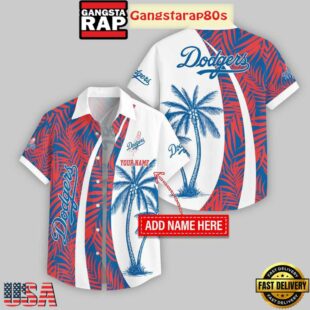 Custom Name Los Angeles Dodgers Coconut Pattern Hawaiian Shirt For Fans