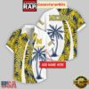 Custom Name Michigan Wolverines Coconut Pattern Hawaiian Shirt For Fans