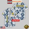 Custom Name Michigan Wolverines Flowers Pattern Hawaiian Shirt For Fans