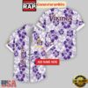 Custom Name Minnesota Vikings Flowers Pattern Hawaiian Shirt For Fans