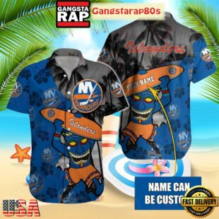 Custom Name New York Islanders Tropical Tiki Summer Hawaiian Shirt