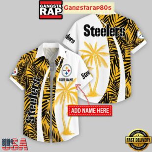 Custom Name Pittsburgh Steelers Coconut Pattern Hawaiian Shirt For Fans