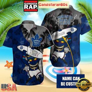 Custom Name Toronto Maple Leafs Tiki Surfer Summer Hawaiian Shirt
