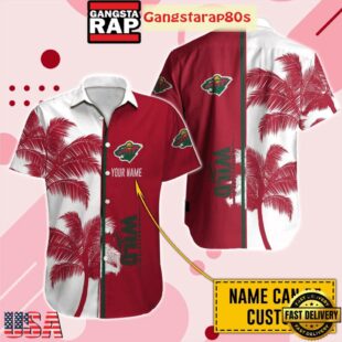 Custom Name Tropical Vibes Minnesota Wild Summer Hawaiian Shirt