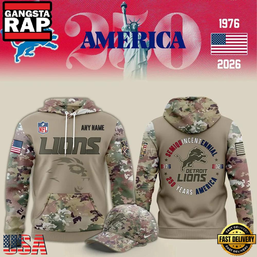 Detroit Lions 250 Years America Limited Premium Edition Hoodie