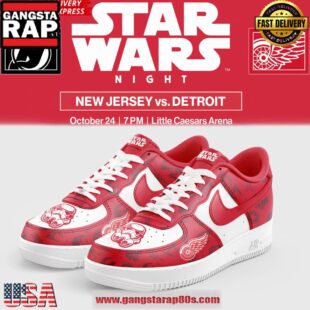 Detroit Red Wings x Star Wars Night 2025 Air Force 1 Running Sneakers Shoes