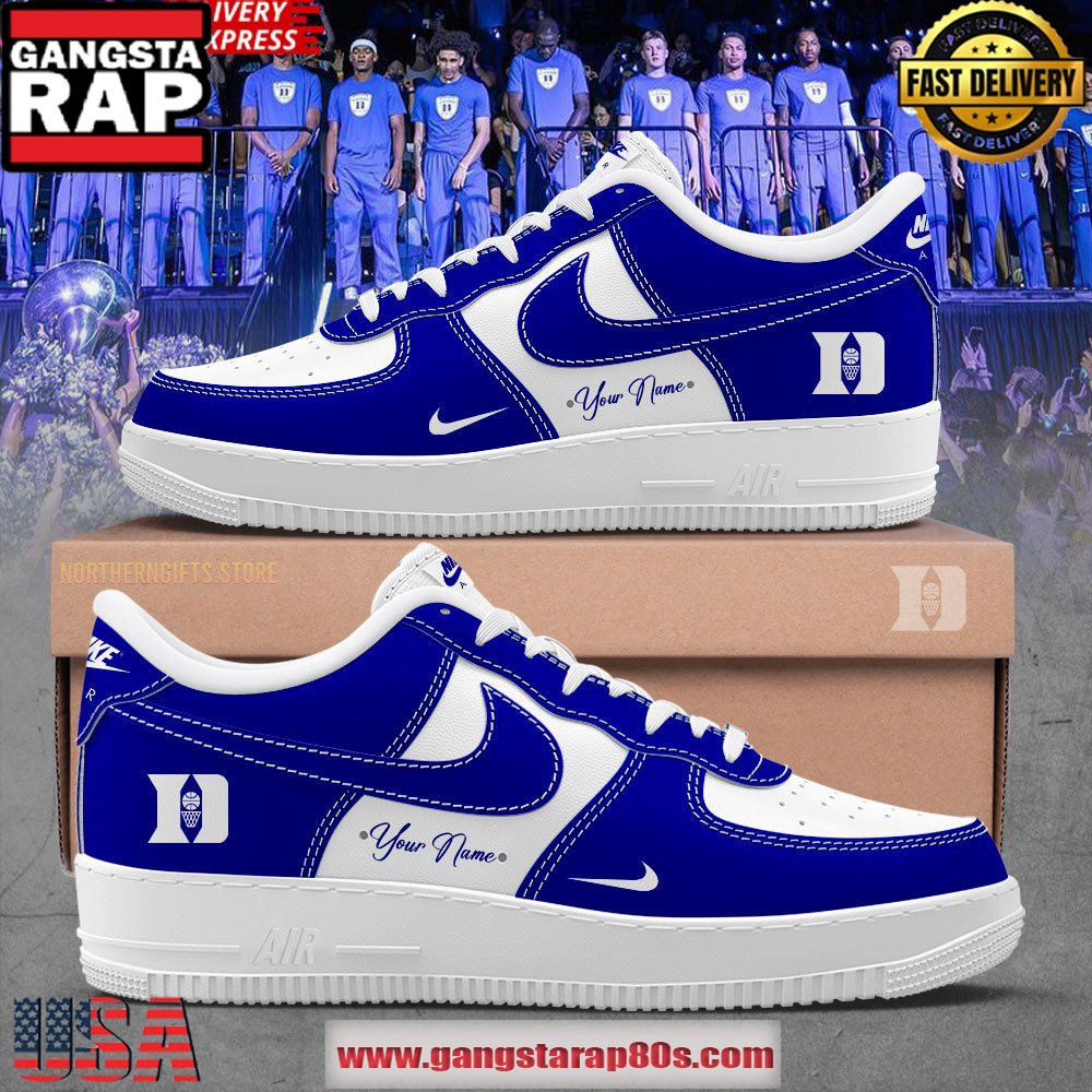 Duke Blue Devils Basketball Custom Air Force 1 Running Sneakers Duke Blue Devils Basketball Custom Air Force 1 Running Sneakers