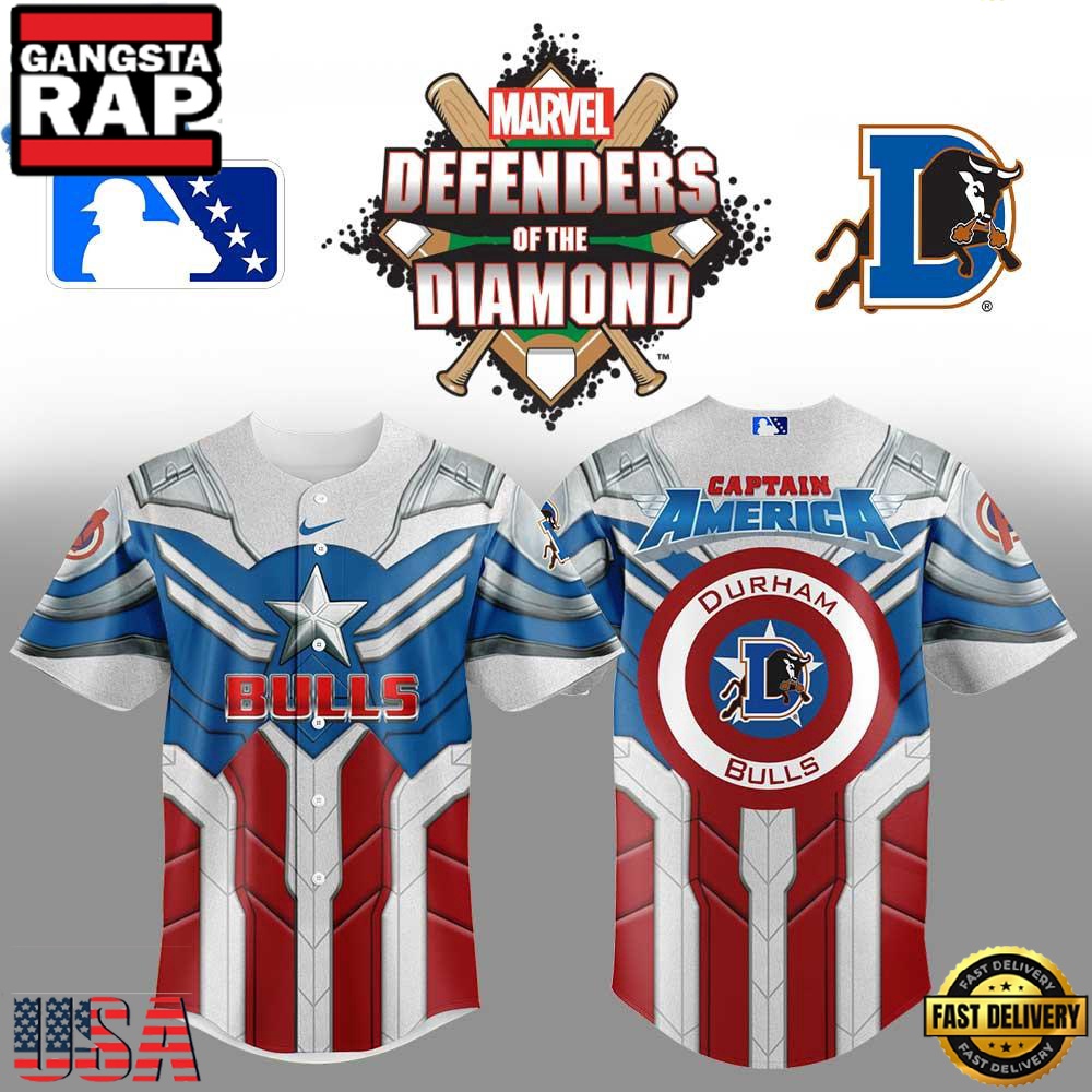 Durham Bulls x Marvel Defenders Of The Diamond New Design Baseball Jersey