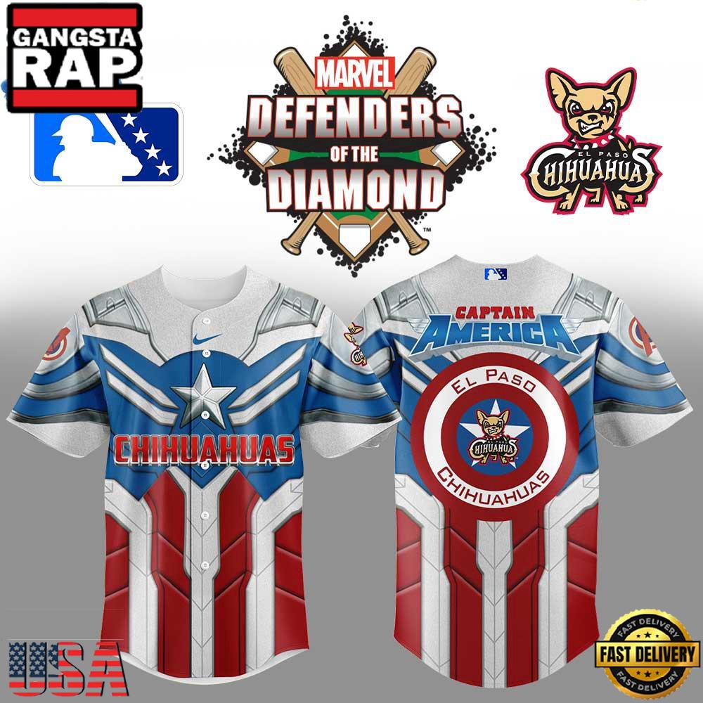 El Paso Chihuahuas x Marvel Defenders Of The Diamond New Design Baseball Jersey