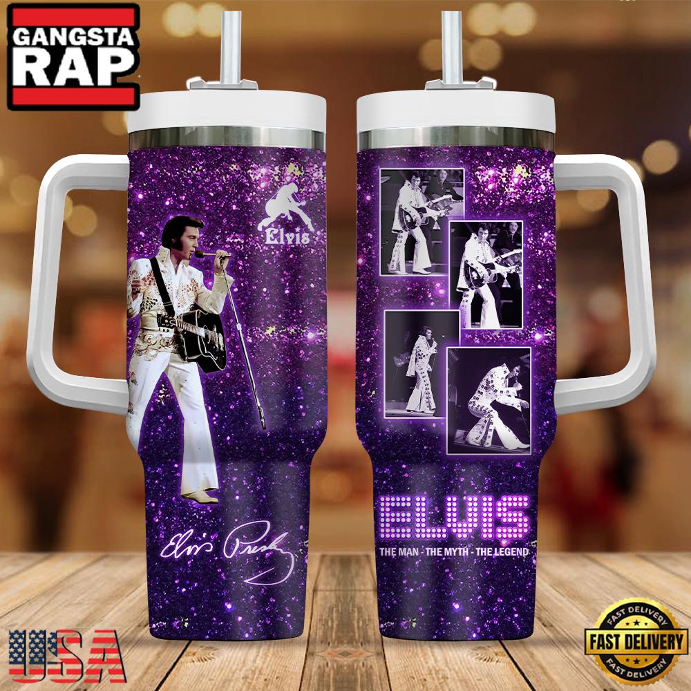 Elvis Presley Rhinestones Music Custom Tumbler Cup 40oz