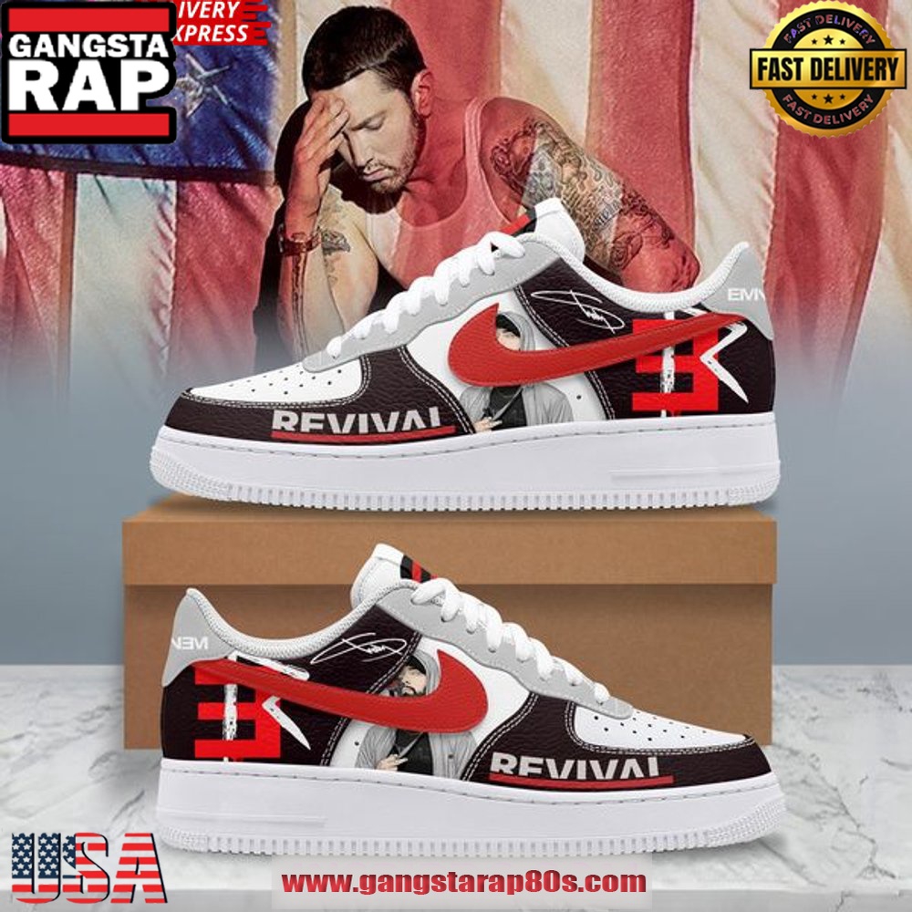 Eminem Revival Limited Edition Air Force 1 Sneakers Shoes Eminem Revival Limited Edition Air Force 1 Sneakers Shoes