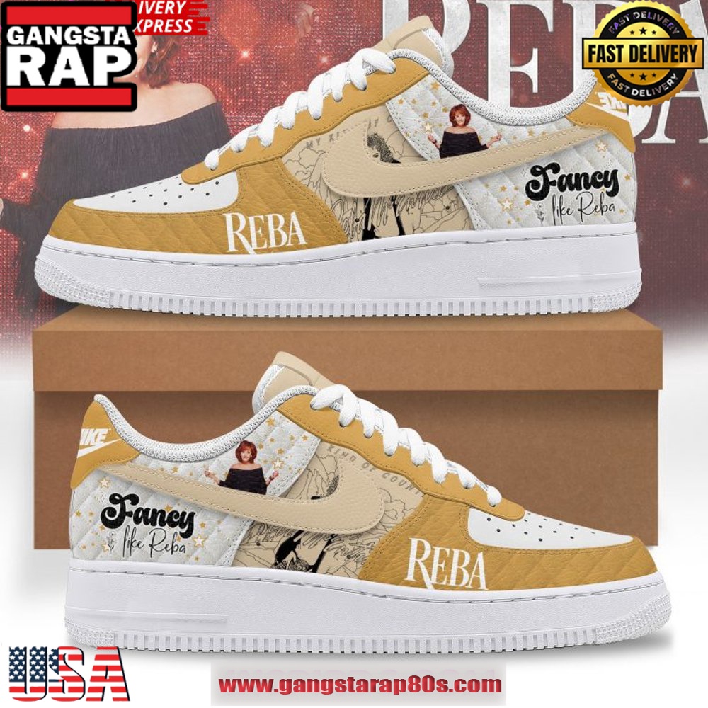 Fancy Like Reba McEntire Special Edition Air Force 1 Running Sneakers Shoes