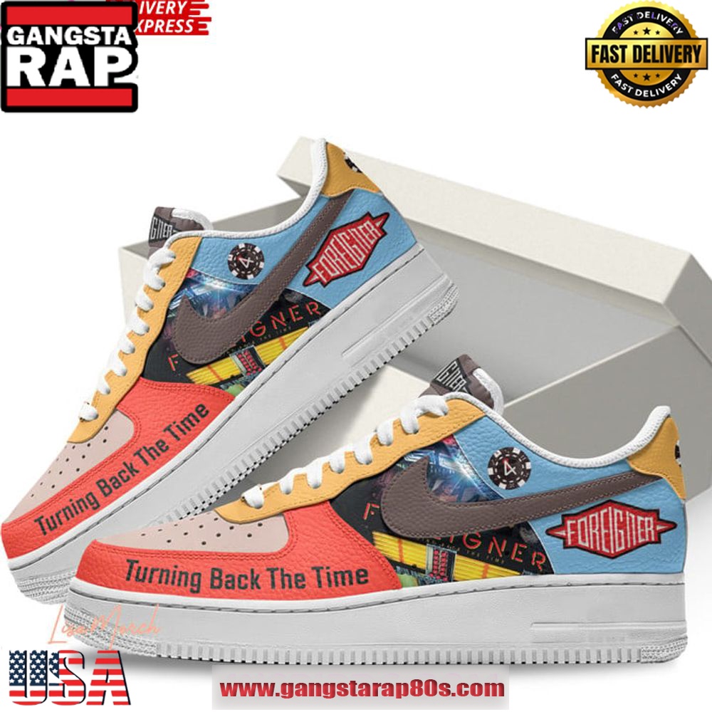 Foreigner Turning Back the Time Limited Edition Air Force 1 Sneakers Shoes Foreigner Turning Back the Time Limited Edition Air Force 1 Sneakers Shoes