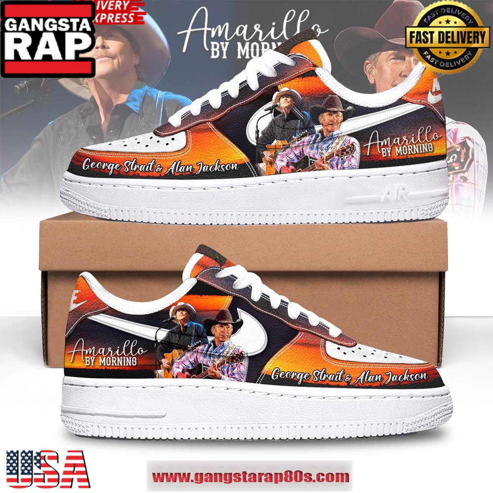 George Strait & Alan Jackson Limited Edition Air Force 1 Running Sneakers Shoes