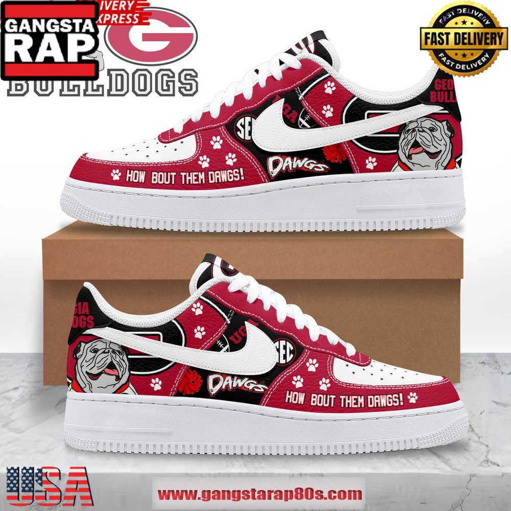 Georgia Bulldogs How Bout Them Dawgs Nike Air Force 1 Running Sneakers Shoes