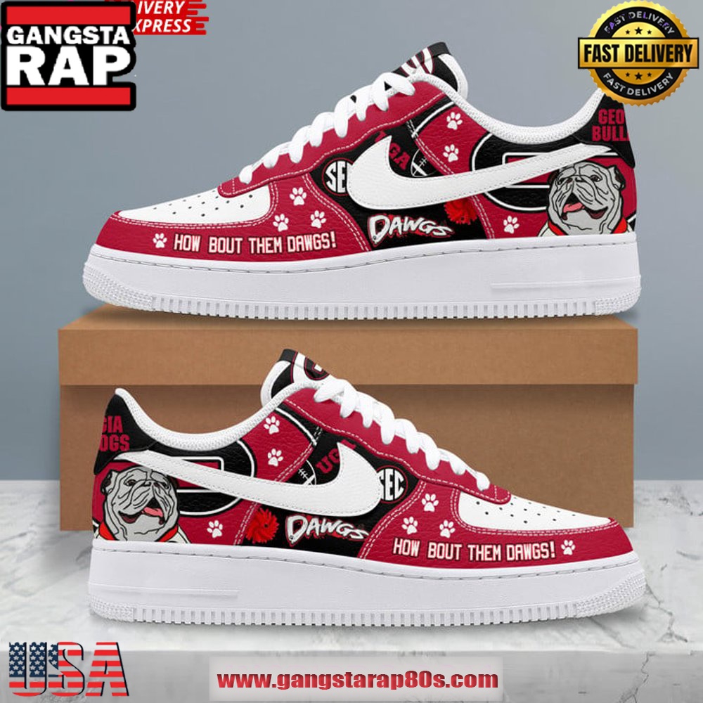 Georgia Bulldogs How Bout Them Dawgs Nike Air Force 1 Running Sneakers Shoes