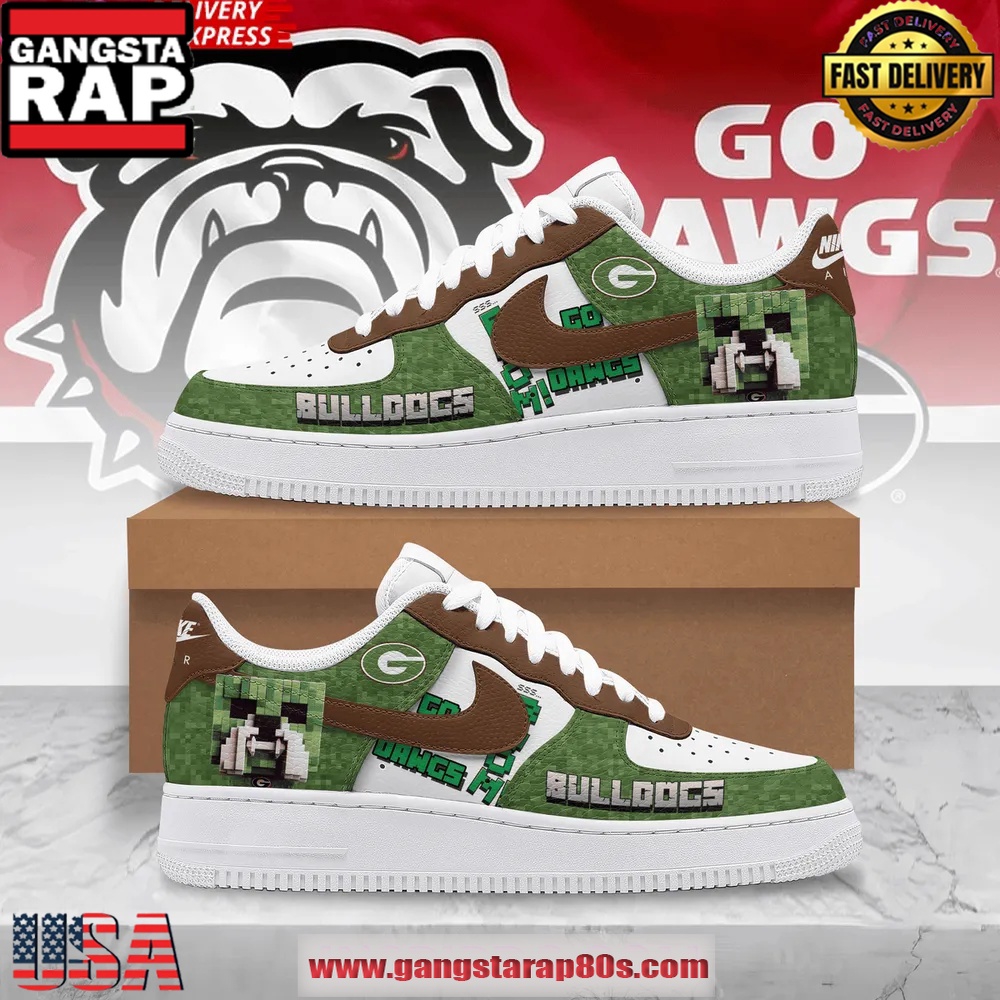 Georgia Bulldogs x Minecraft Limited Edition Air Force 1 Sneakers Shoes
