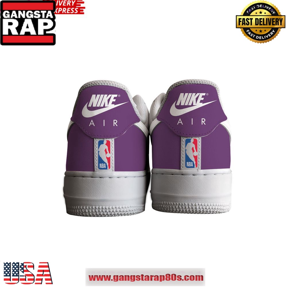 Golden Los Angeles Lakers Custom Purple Air Force 1 Sneakers Shoes
